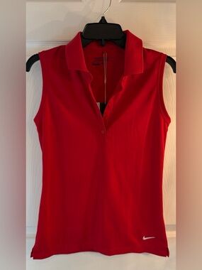Nike Women’s Red Sleeveless Polo Tank
